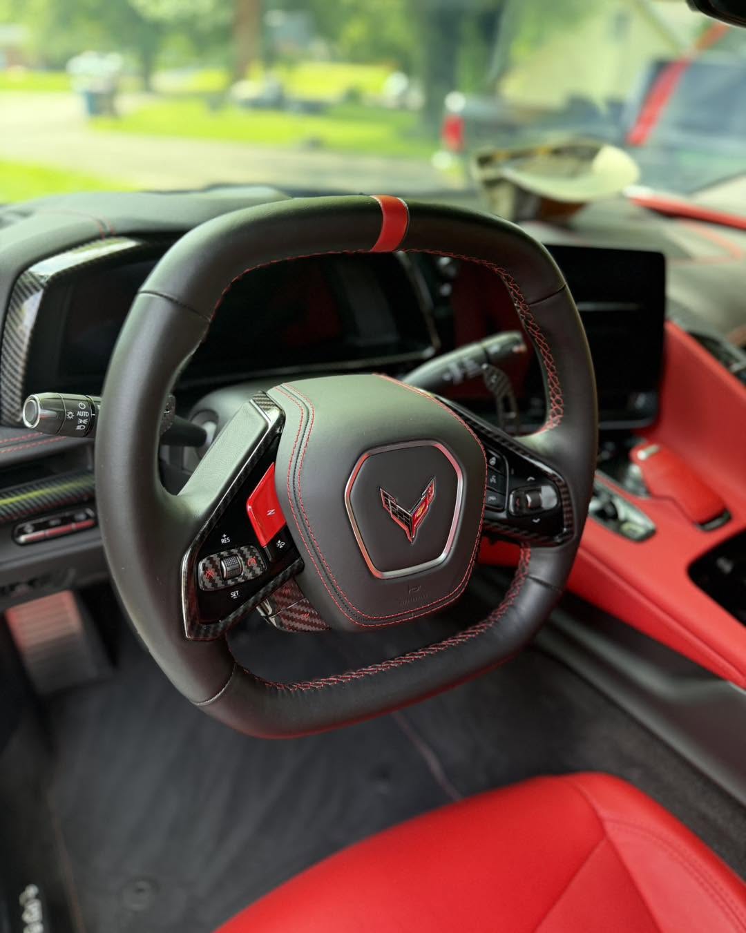 Detailed Corvette steering wheel and interior